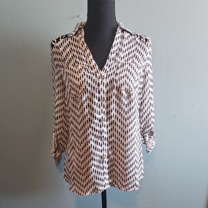 Candie's Black and White Patterned Blouse